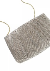 Loeffler Randall Brit Metallic Pleated Clutch-On-Chain