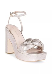 Loeffler Randall Fae Metallic Braided-Strap Platform Sandals