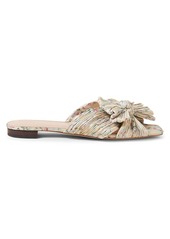 Loeffler Randall Daphne Floral Flat Metallic Sandals