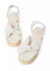 Loeffler Randall Gaby 70MM Bow-Detailed Raffia Flatform Espadrille Sandals