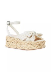 Loeffler Randall Gaby 70MM Bow-Detailed Raffia Flatform Espadrille Sandals