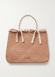 Loeffler Randall Knox Woven Leather And Striped Canvas Tote