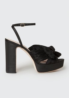 Loeffler Randall Natalia Pleated Knot Ankle-Strap Platform Sandals