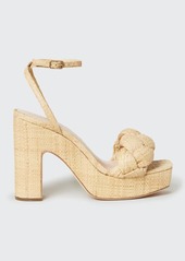 Loeffler Randall Fae Braided Raffia Ankle-Strap Sandals