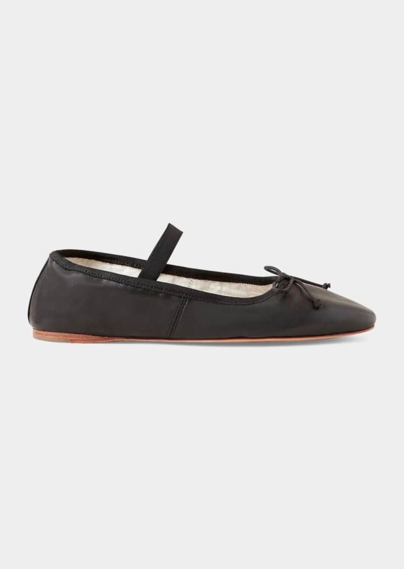 Loeffler Randall Leonie Lambskin Bow Ballerina Flats