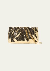 Loeffler Randall Serena Metallic Snake-Embossed Clutch Bag