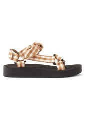 Loeffler Randall Maisie Gingham Linen & Cotton Sport Sandals