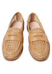 Loeffler Randall Rachel Crochet Raffia Loafers