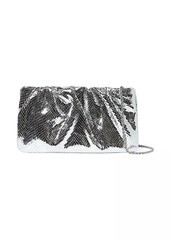 Loeffler Randall Serena Snake-Embossed Gathered Leather Clutch