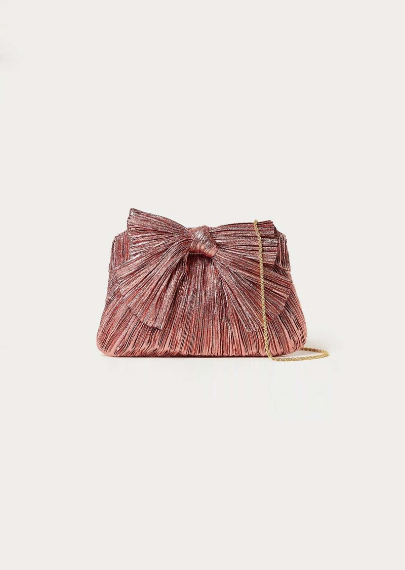 Loeffler Randall Women's Rayne Bow Clutch In Metallic Rose