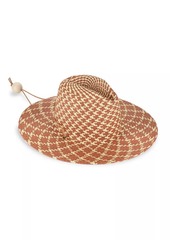 Loeffler Randall Wylie Checkered Straw Hat