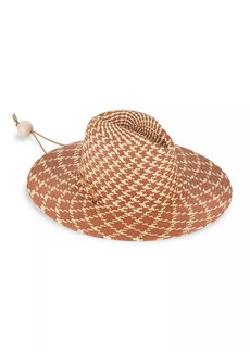 Loeffler Randall Wylie Checkered Straw Hat