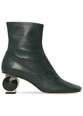 Loewe 55mm Crystal Heel Leather Ankle Boots