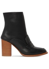 Loewe 85mm Leather Loafer Boots
