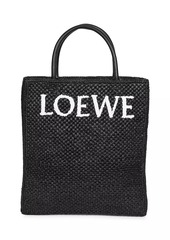 Loewe A4 Raffia & Leather Tote Bag