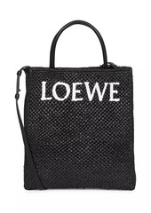 Loewe A4 Raffia & Leather Tote Bag