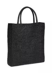 Loewe A4 Raffia & Leather Tote Bag