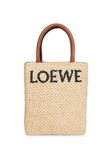 Loewe A5 Raffia & Leather Tote Bag