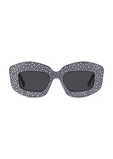 Loewe Anagram 49MM Crystal Rectangular Sunglasses