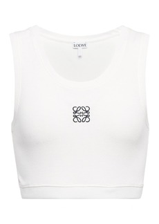 Loewe Anagram cropped cotton-blend tank top
