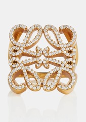 Loewe Anagram crystal-embellished ring