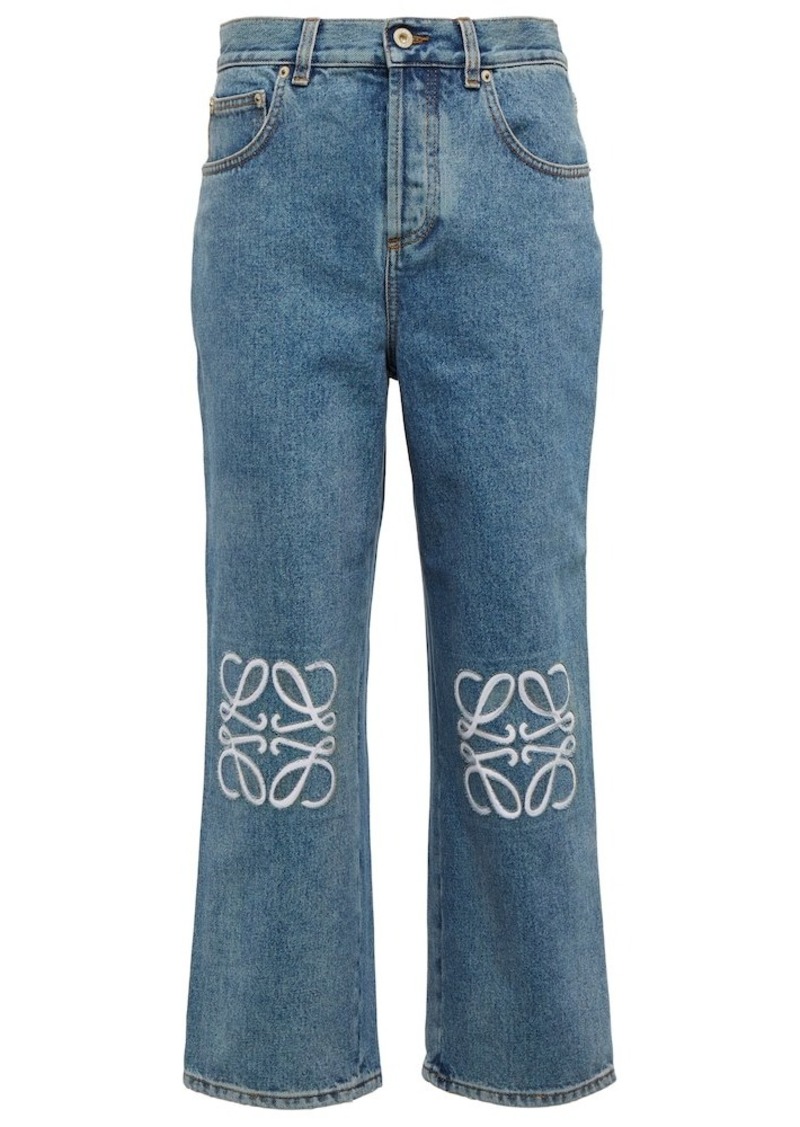 Loewe Anagram high-rise cropped jeans