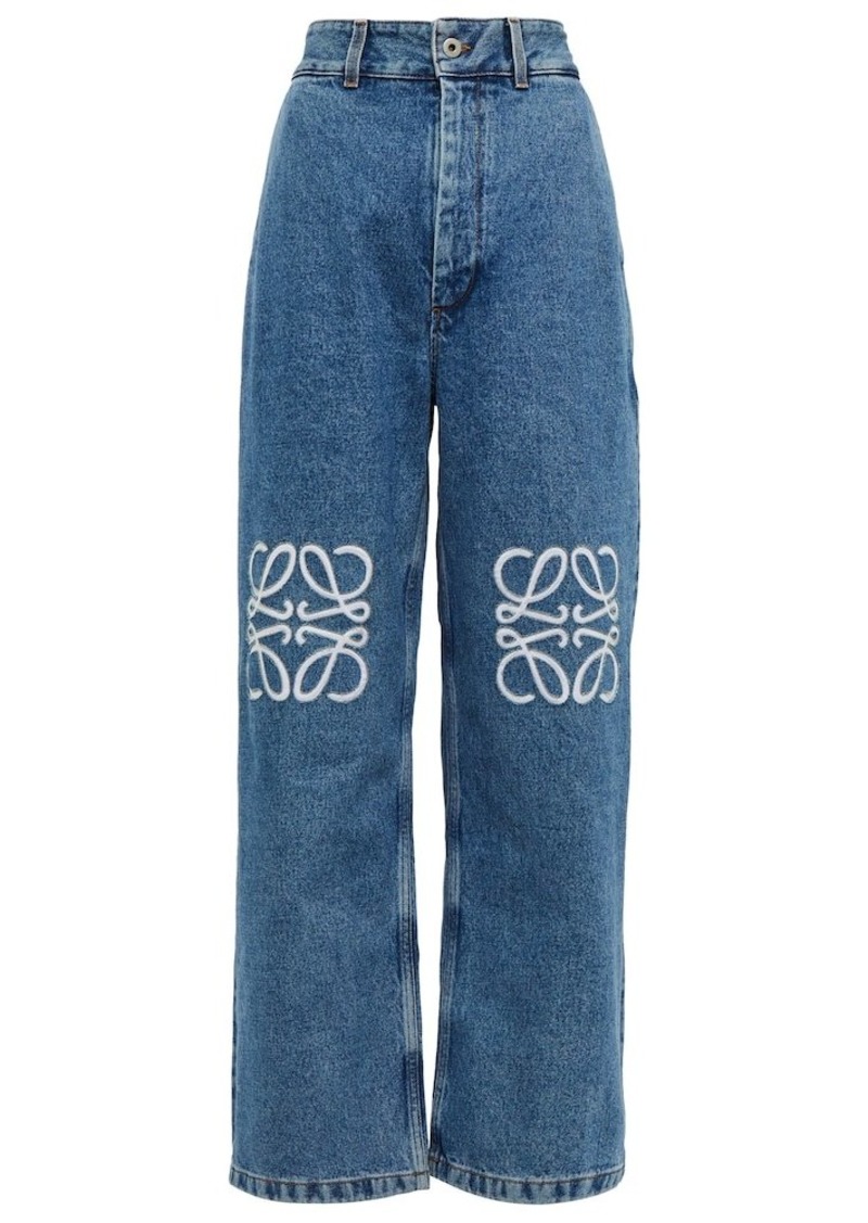 Loewe Anagram high-rise wide-leg jeans