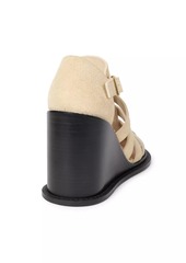 Loewe Campo 90MM Brushed Suede Wedge Sandals