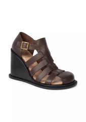 Loewe Campo 90MM Leather Wedge Sandals