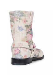 Loewe Campo Floral Brushed Suede Biker Boots