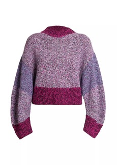 Loewe Colorblocked Marled Wool Sweater