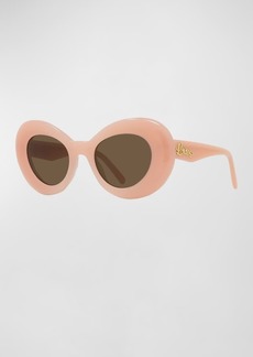 Loewe Curvy Logo Acetate Butterfly Sunglasses 