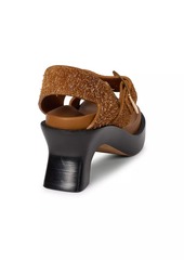 Loewe Ease Heel 90MM Suede Sandals