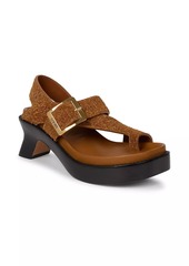 Loewe Ease Heel 90MM Suede Sandals