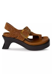 Loewe Ease Heel 90MM Suede Sandals