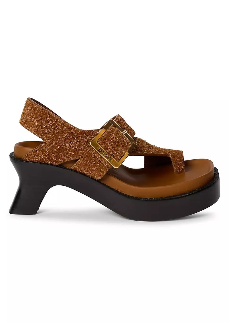 Loewe Ease Heel 90MM Suede Sandals