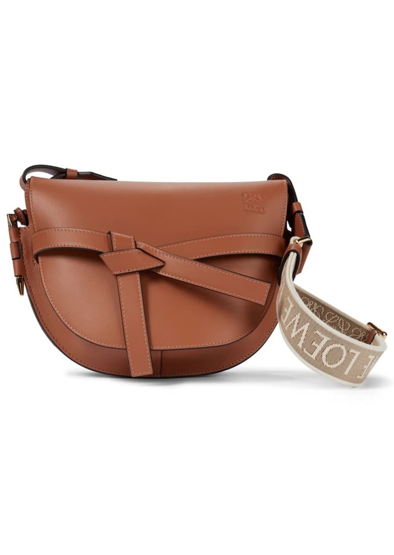 Loewe Gate Small leather and jacquard shoulder bag