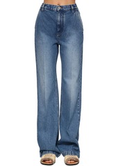 Loewe High Waist Flared Cotton Denim Jeans