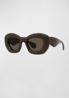 Loewe Inflated Brown Acetate Butterfly Sunglasses 