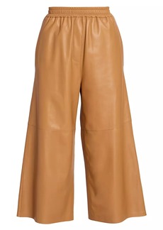 Loewe Leather Cropped Wide-Leg Trousers