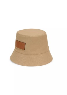 Loewe Leather-Trimmed Canvas Bucket Hat