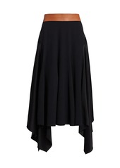 Loewe Leather Waistband Asymmetric Midi Skirt