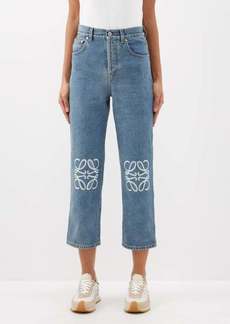Loewe - Anagram-patch Cropped Jeans - Womens - Denim - 32 FR
