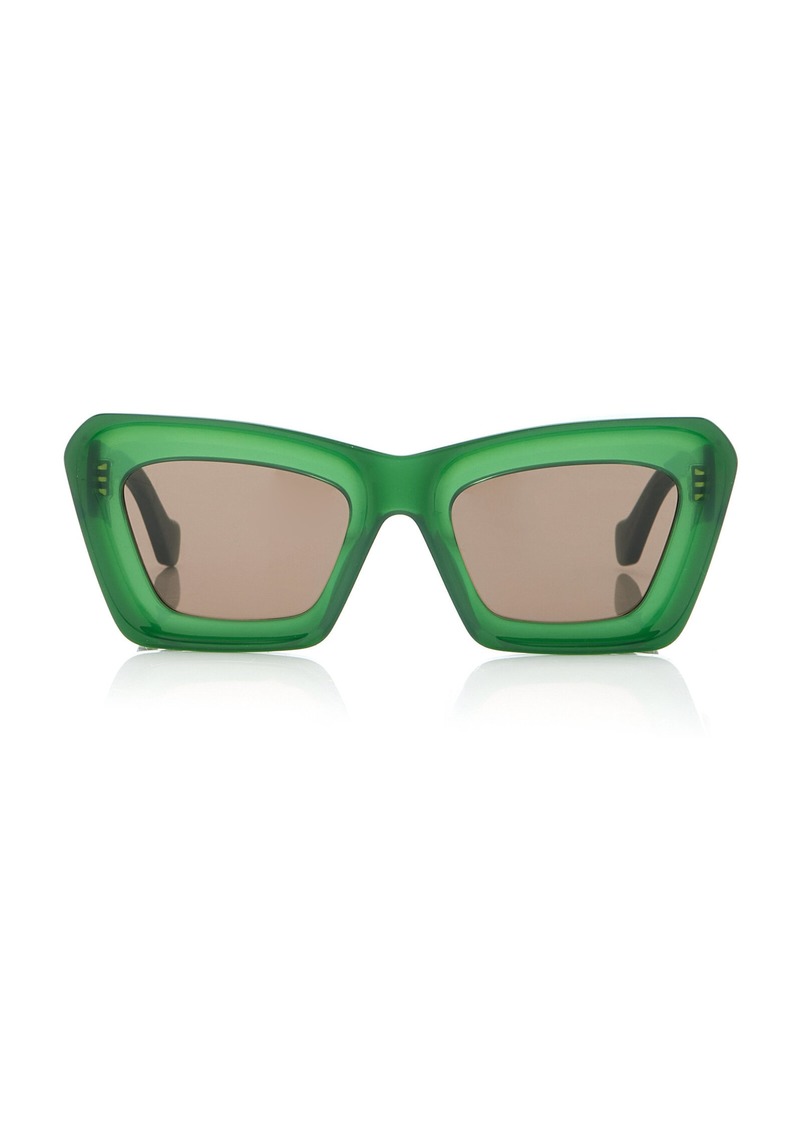 Loewe - Anagram Oversized Square-Frame Acetate Sunglasses - Green - OS - Moda Operandi