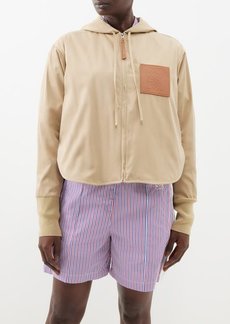 Loewe - Anagram-patch Cotton-blend Hooded Jacket - Womens - Beige