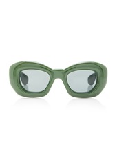 Loewe - Inflated Butterfly-Frame Acetate Sunglasses - Green - OS - Moda Operandi