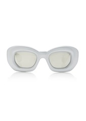 Loewe - Inflated Butterfly-Frame Acetate Sunglasses - Silver - OS - Moda Operandi