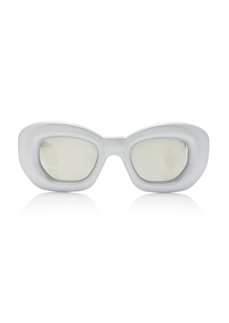 Loewe - Inflated Butterfly-Frame Acetate Sunglasses - Silver - OS - Moda Operandi
