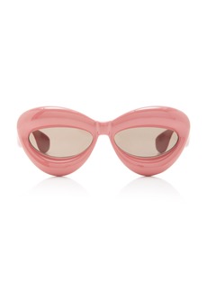 Loewe - Inflated Cat-Eye Acetate Sunglasses - Pink - OS - Moda Operandi