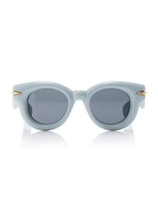 Loewe - Inflated Round-Frame Acetate Sunglasses - Blue - OS - Moda Operandi